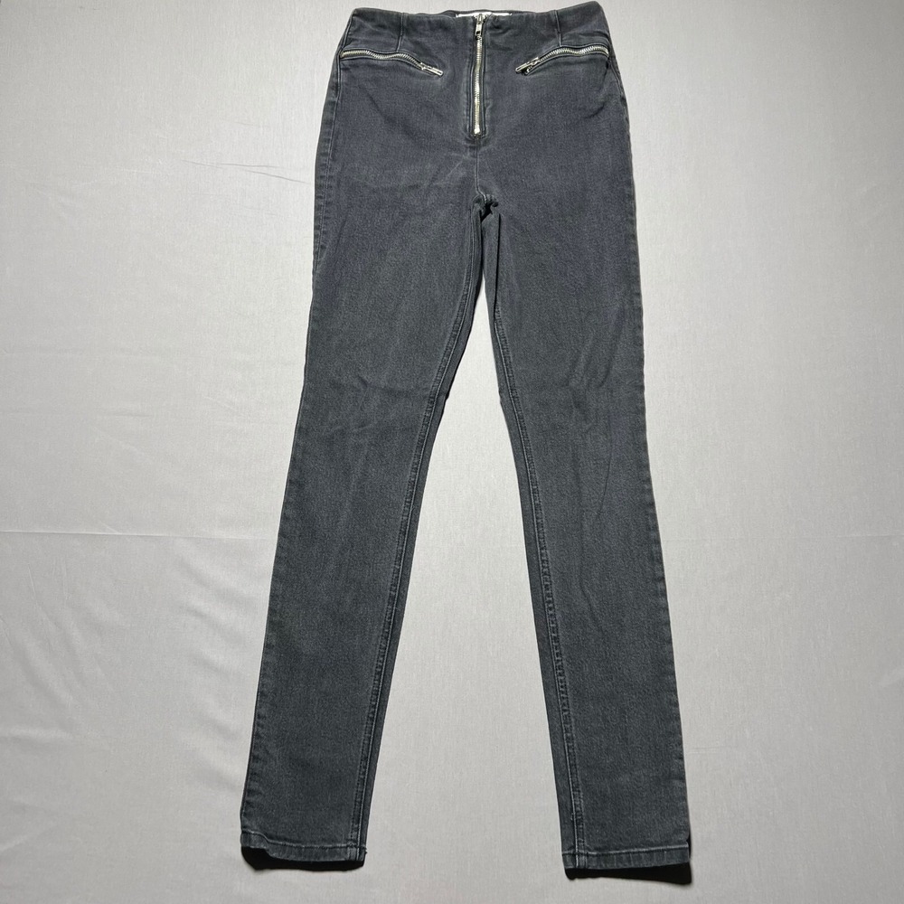 Reformation Women's Charcoal Gray Argentine Wash Denim Niki Skinny Jeans Size 26